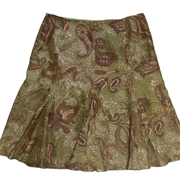 Lauren Ralph Lauren 💯% Silk Skirt Size 8P - Picture 2 of 11